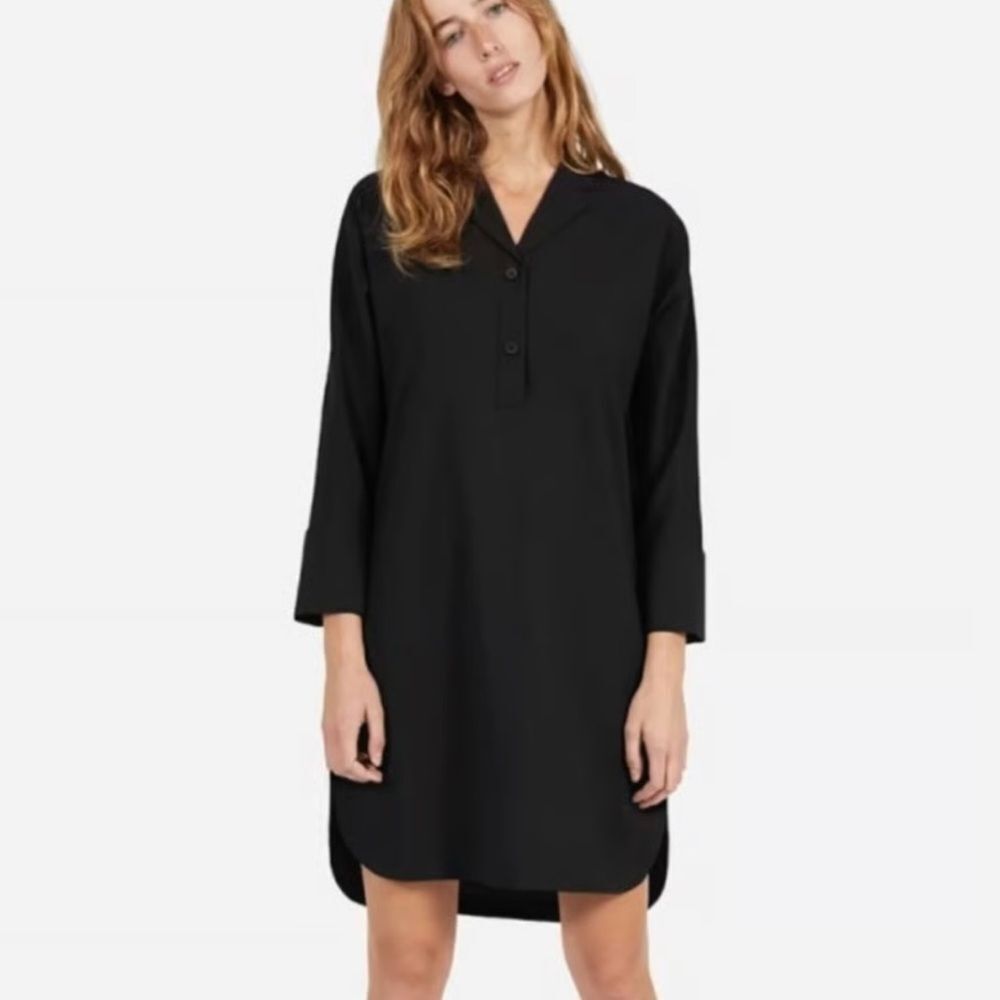 NEW Everlane The Artist Smock Wool Blend Button Up Tunic Dress